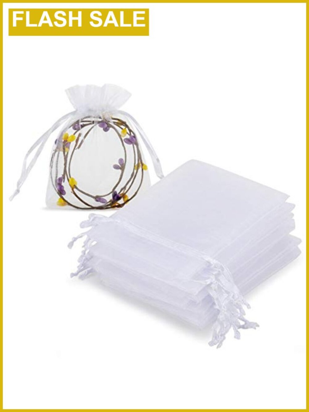 100pcs Organza Drawstring Jewelry Bags 3x4 in Mesh Gift Pouches